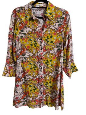 Natural Life Floral Button Front Mini Dress Size M